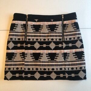 Bishop + Young Aztec Print Lined Mini Skirt Size M